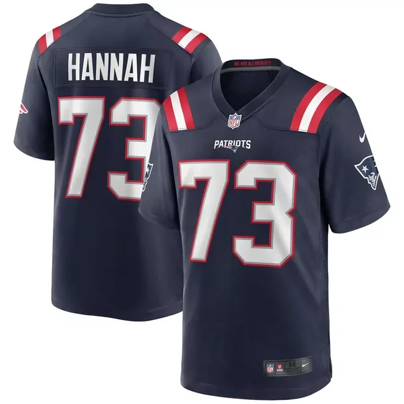 John Hannah New England Patriots Game Retired Player Jersey Navy