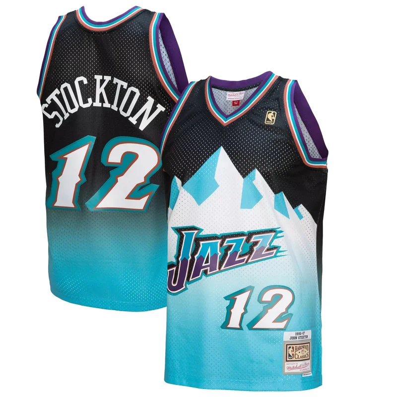 Karl Malone Utah Jazz 1996-97 Hardwood Classics NBA 75th Anniversary Diamond Jersey - Purple - Image 5