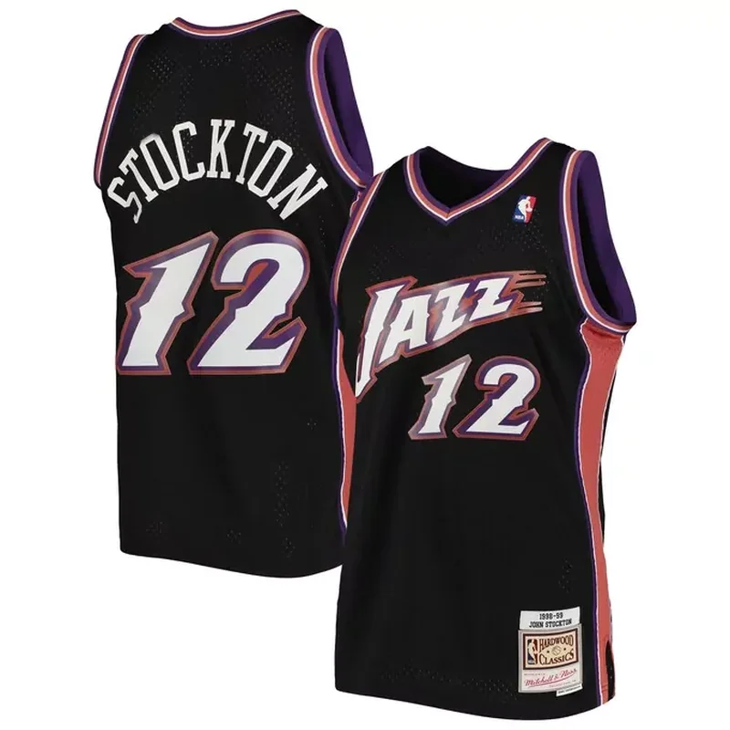 Karl Malone Utah Jazz Classics 1996/97 Split Jersey Purple/Turquoise - Image 2