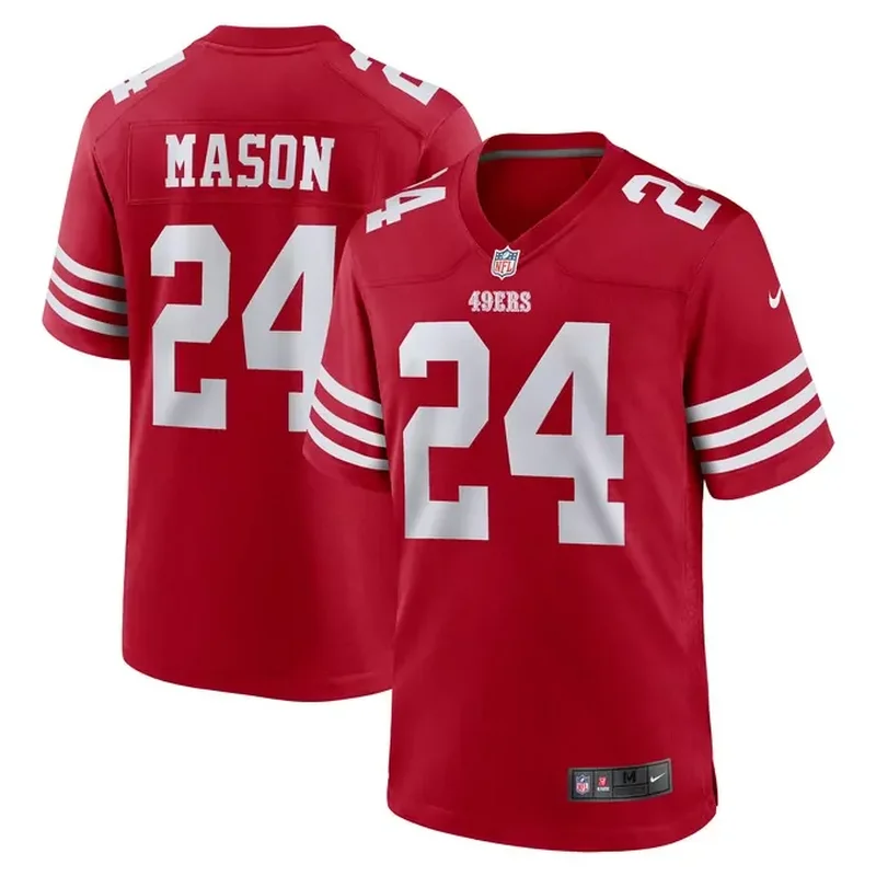 Jordan Mason San Francisco 49ers Game Player Jersey Scarlet