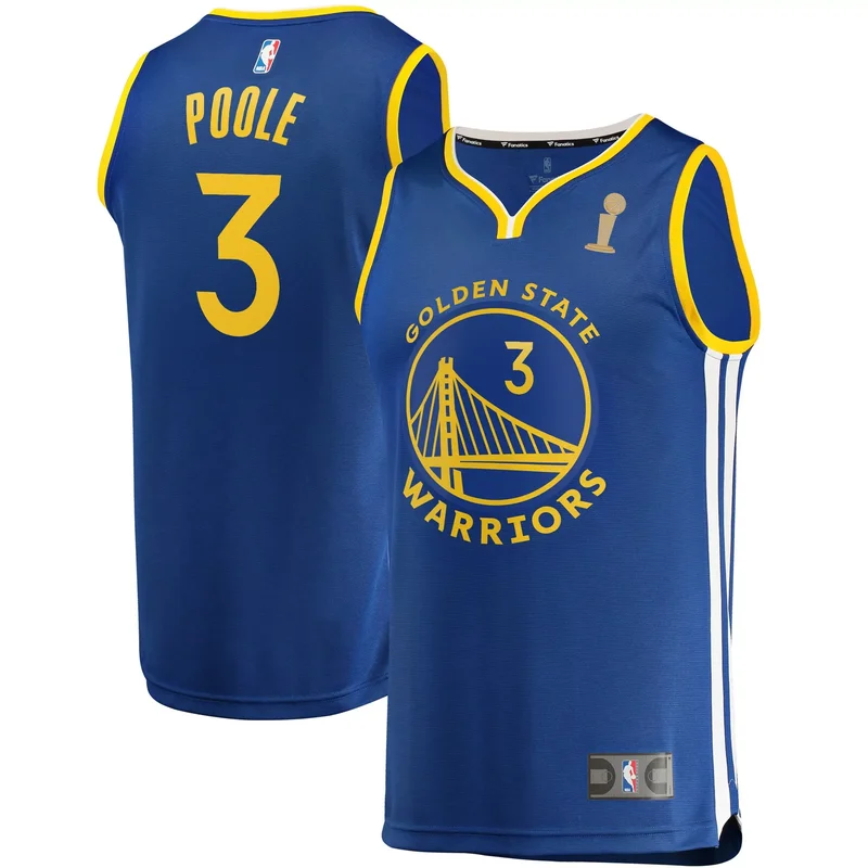 Jordan Poole Golden State Warriors 2022 NBA Finals Champions Fast Break Player Jersey Royal - Icon Edition NBA