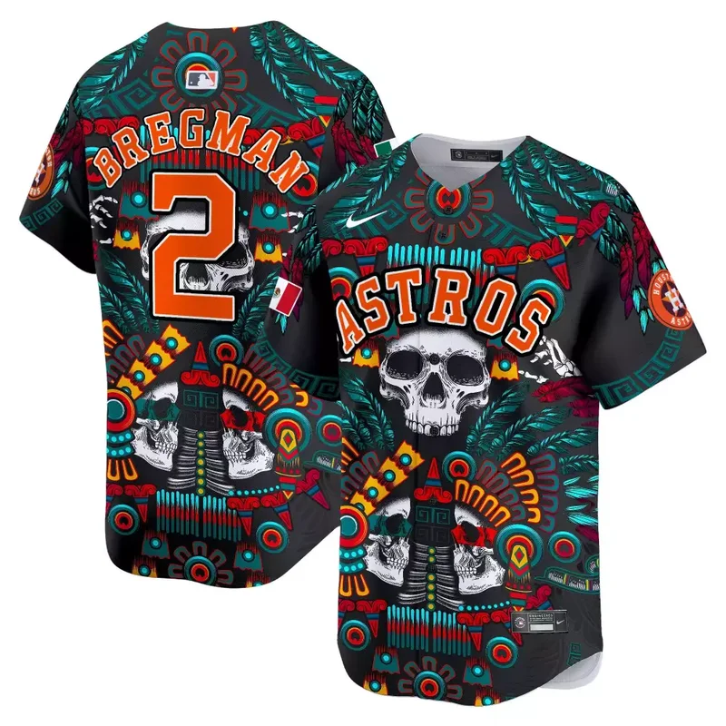 Jos Altuve Astros Mexico Skull Vapor Premier Jersey V2 Printed - Image 5