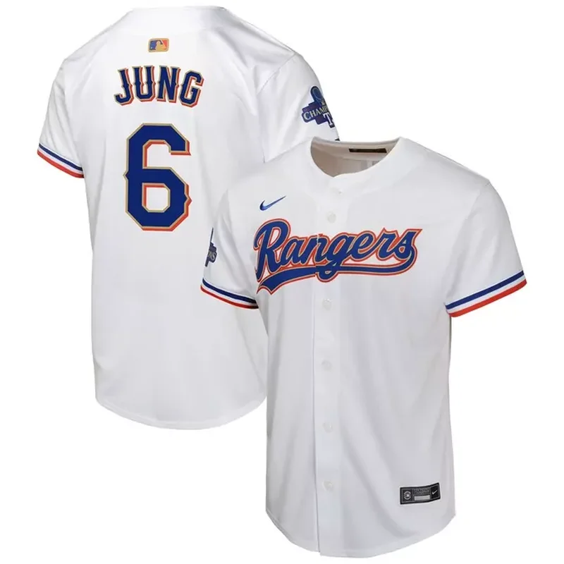 Josh Jung Texas Rangers 2024 Gold Collection Player Jersey â€“ White