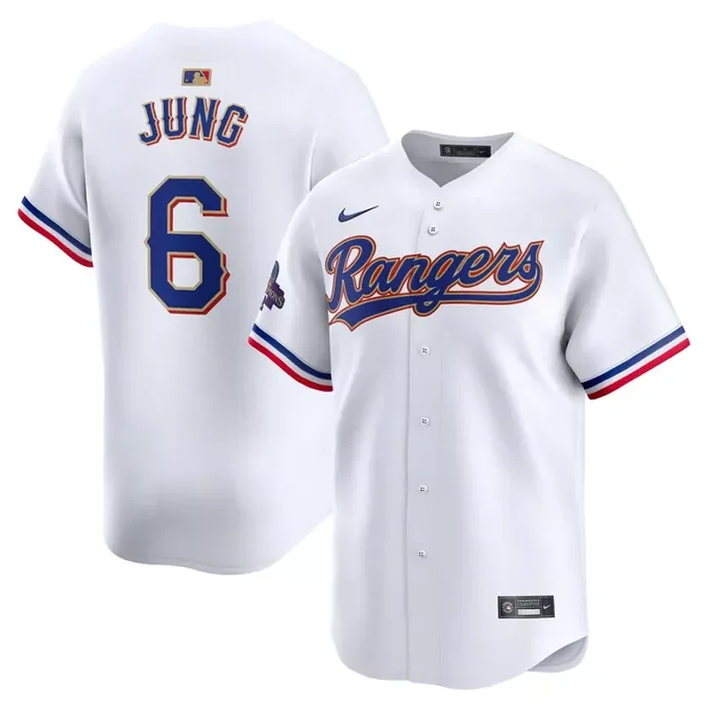 Marcus Semien Texas Rangers 2024 Gold Collection Player Jersey – White - Image 4