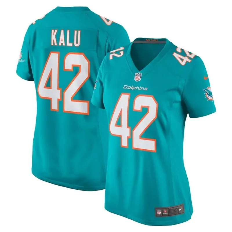 Channing Tindall Miami Dolphins Womens Game Player Jersey Aqua - Image 5