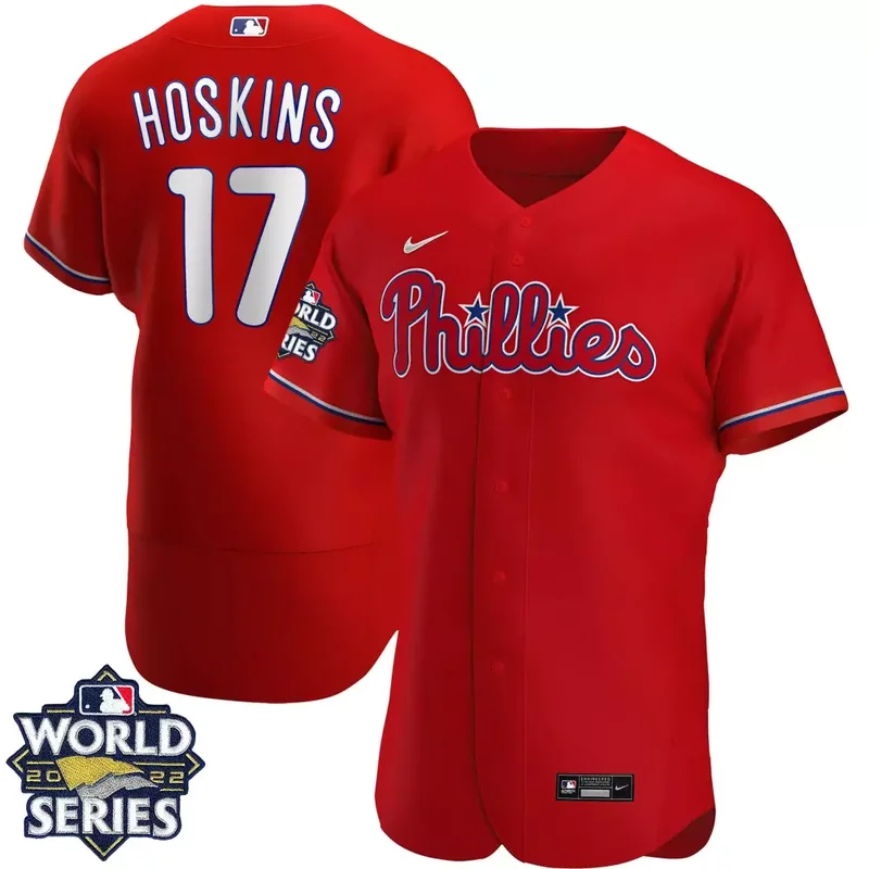 JT Realmuto Philadelphia Phillies 2022 World Series Red Alternate Player Jersey All Stitched - Image 3