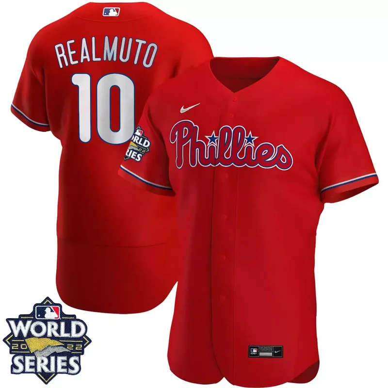 JT Realmuto Philadelphia Phillies 2022 World Series Red Alternate Player Jersey All Stitched