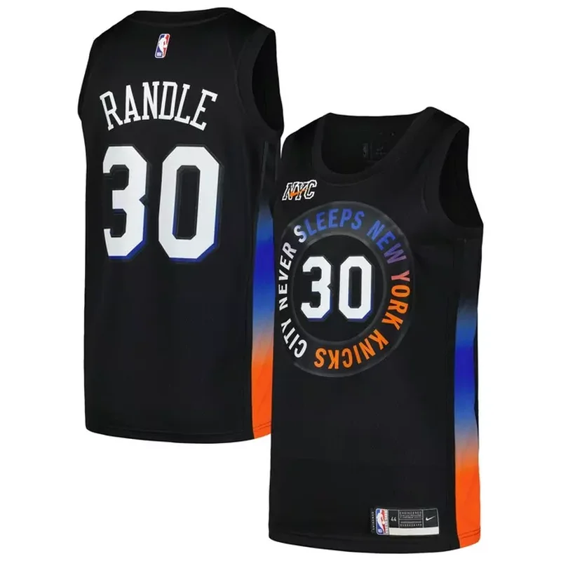 New York Knicks 2021/22 Diamond Custom Jersey Icon Edition Blue - Image 3