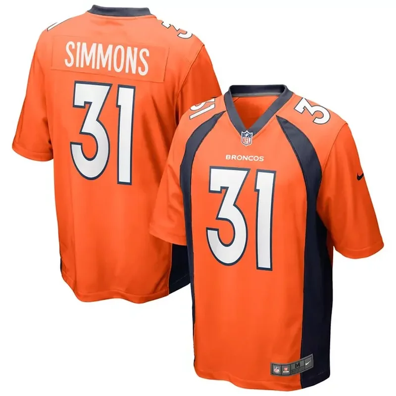 Justin Simmons Denver Broncos Game Jersey Orange