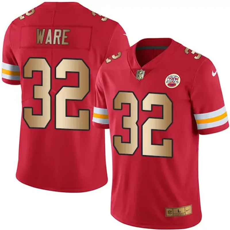 Kansas City Chiefs #32 Spencer Ware Black Men's Stitched Gold Salute To Service Jersey - Image 2