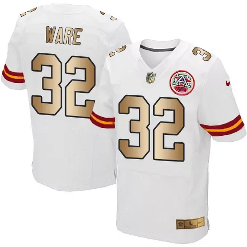 Kansas City Chiefs #32 Spencer Ware Black Men's Stitched Gold Salute To Service Jersey - Image 5