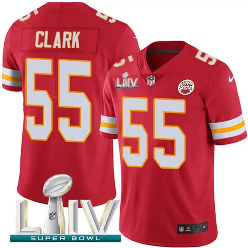 Kansas City Chiefs #55 Frank Clark Red Super Bowl LIV 2020 Team Color Youth Stitched Vapor Untouchable Jersey
