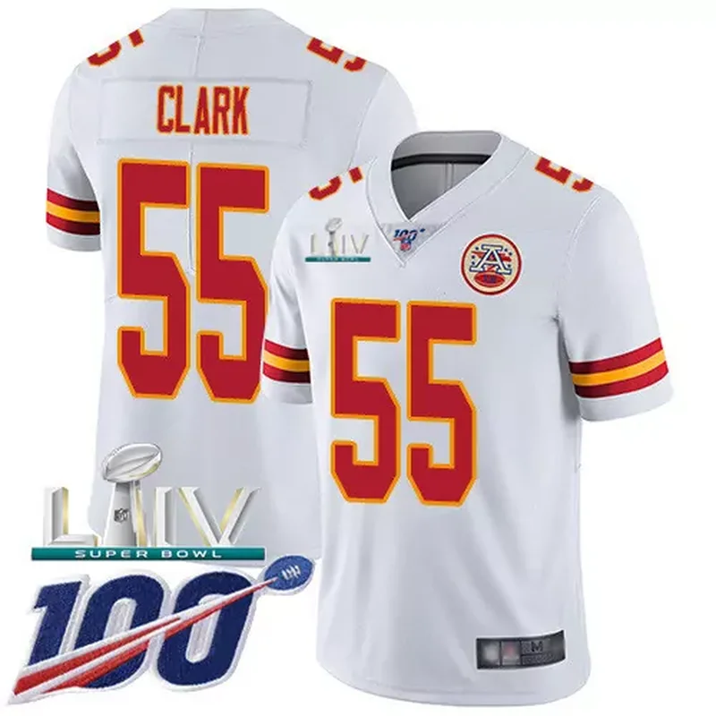 Kansas City Chiefs #55 Frank Clark Red Super Bowl LIV 2020 Team Color Youth Stitched Vapor Untouchable Jersey - Image 4