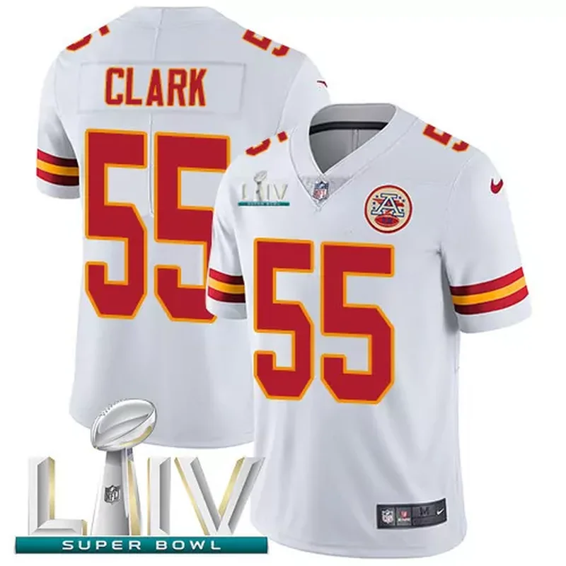 Kansas City Chiefs #55 Frank Clark Red Super Bowl LIV 2020 Team Color Youth Stitched Vapor Untouchable Jersey - Image 5