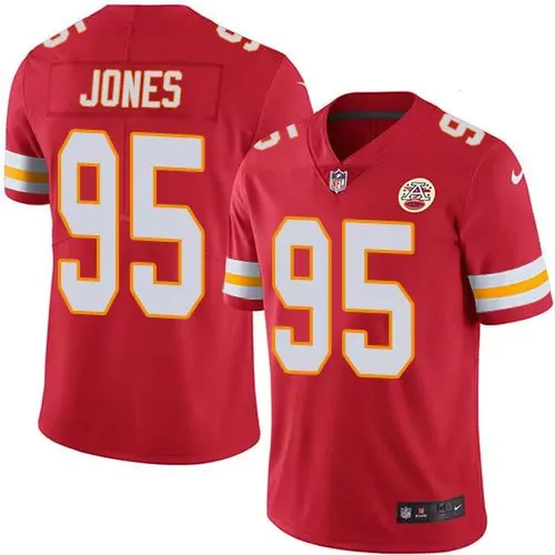 Kansas City Chiefs #95 Chris Jones Gold Super Bowl LIV 2020 Youth Stitched Inverted Legend 100th Season Jersey - Image 5