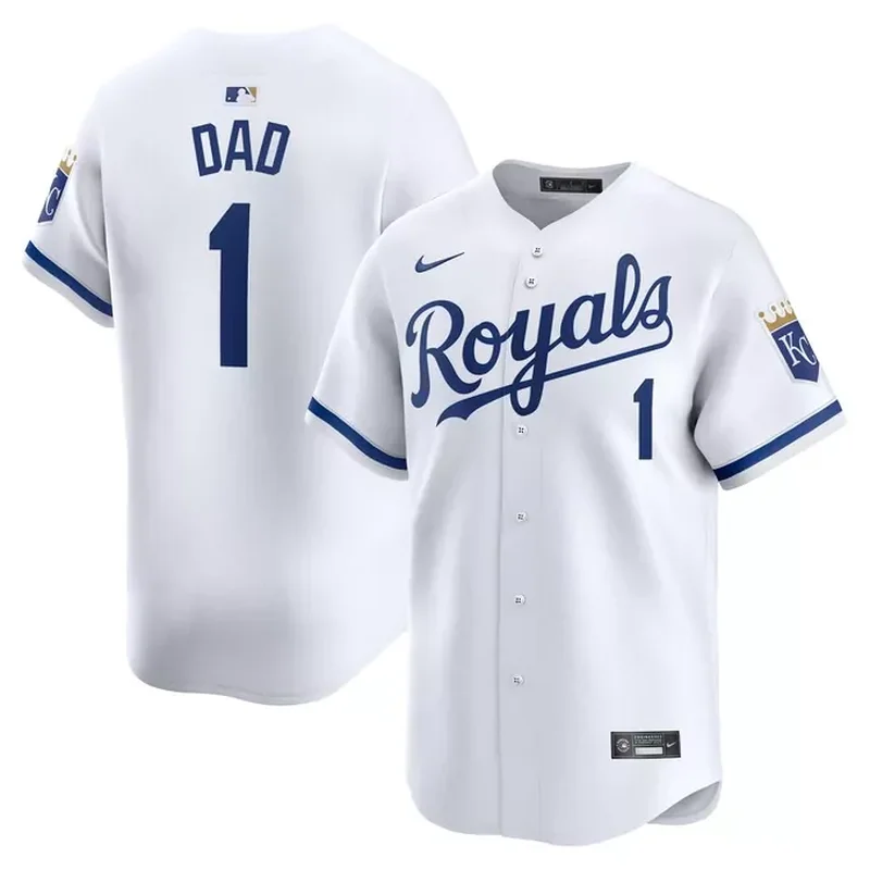 Kansas City Royals #1 Dad Home Jersey White