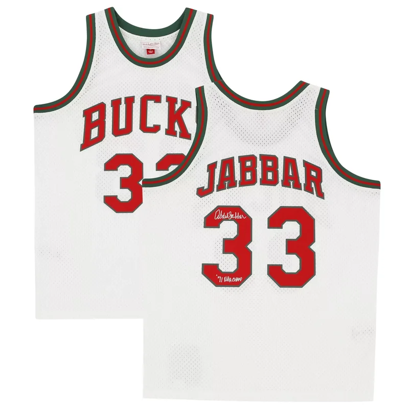 Kareem Abdul-jabbar Milwaukee Bucks Autographed White 1971 Jersey With 71 NBA Champ Inscription
