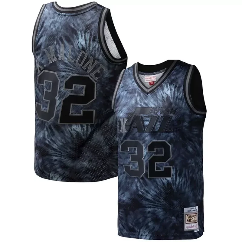 Karl Malone Utah Jazz Classics 1991/92 Tie-Dye Jersey Black