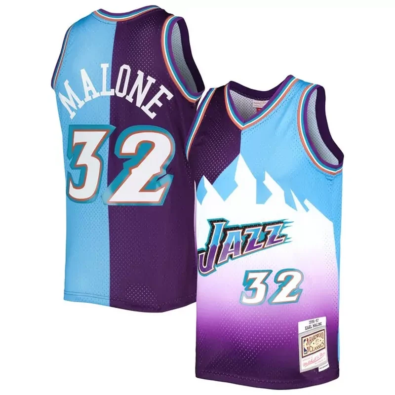 Karl Malone Utah Jazz Classics 1996/97 Split Jersey Purple/Turquoise