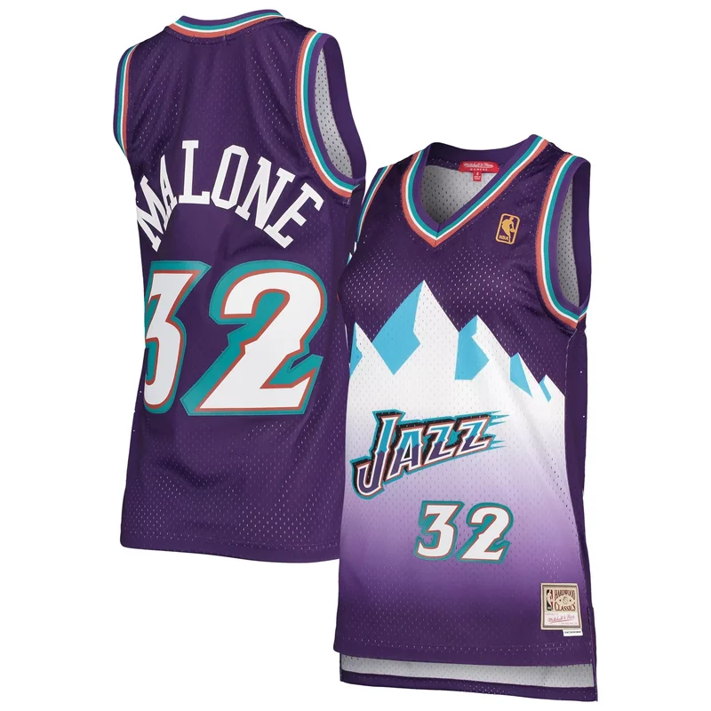 Karl Malone Utah Jazz Hardwood Classics Jersey - Purple NBA