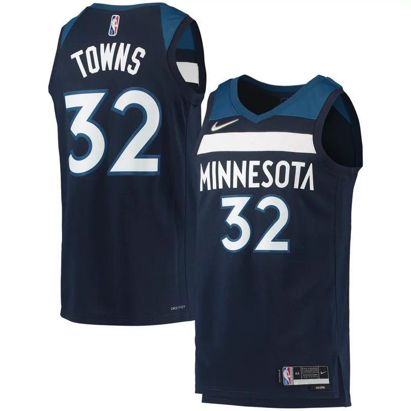 Karl-anthony Towns Minnesota Timberwolves 2021/22 Diamond Jersey - Icon Edition - Navy NBA