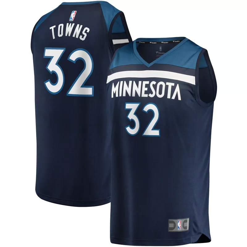 Karl-anthony Towns Minnesota Timberwolves Fast Break Player Jersey - Icon Edition - Navy NBA