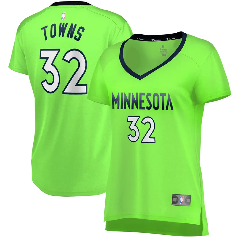 Karl-anthony Towns Minnesota Timberwolves Fast Break Player Jersey - Statement Edition - Green NBA