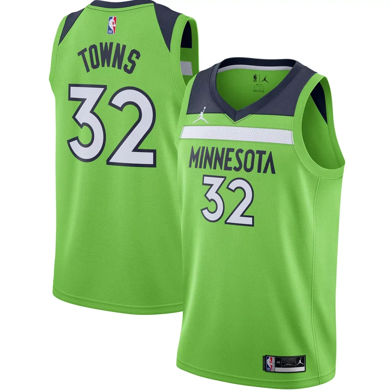 Karl-anthony Towns Minnesota Timberwolves Jordan Brand 2020/21 Jersey - Statement Edition - Green NBA