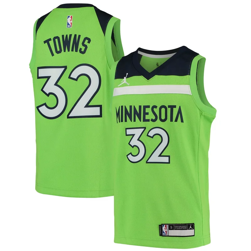 Karl-anthony Towns Minnesota Timberwolves Jordan Brand 2020/21 Player Jersey - Statement Edition - Green NBA