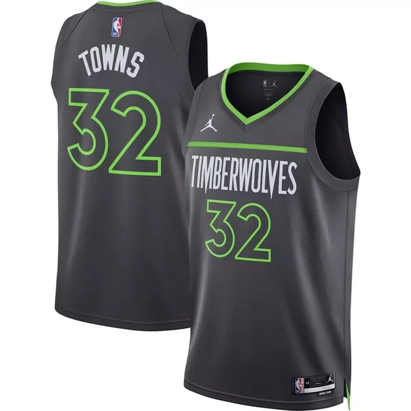 Karl-Anthony Towns Minnesota Timberwolves Jordan Brand Player Jersey Statement Edition Anthracite - Image 3