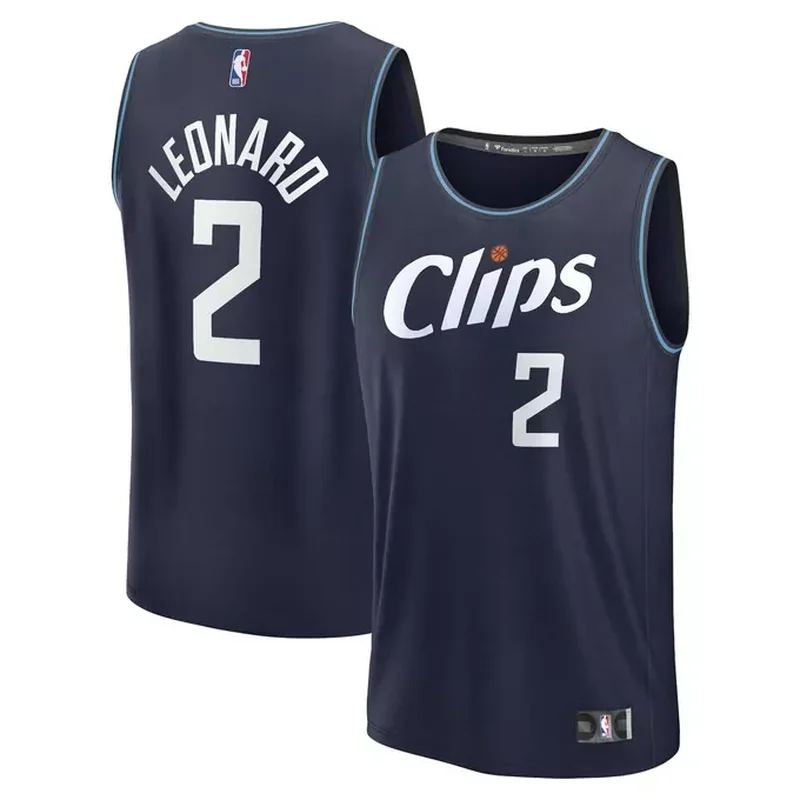 Kawhi Leonard LA Clippers Fast Break Jersey Navy City Edition