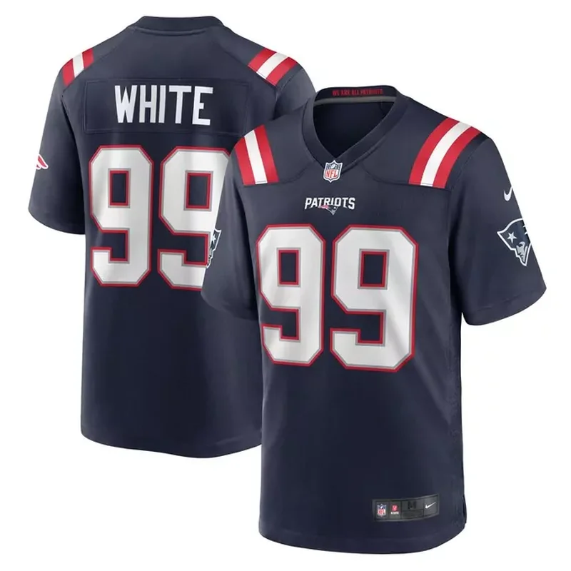 Mac Jones New England Patriots Game Jersey Navy - Image 4