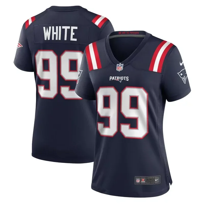 Keion White New England Patriots Womens Team Game Jersey Navy