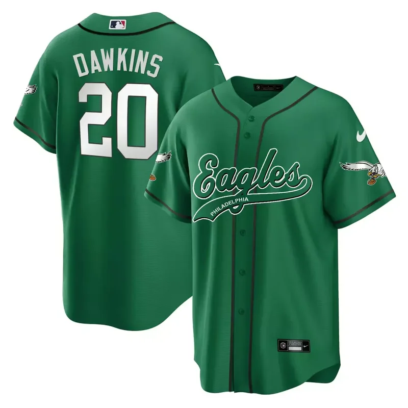 Kelly Randall Cunningham Eagles Kelly Green Baseball Jersey All Stitched - Image 3