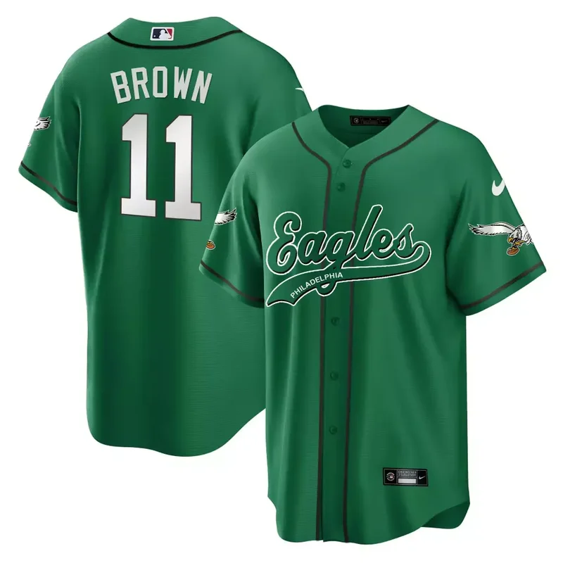 Kelly Randall Cunningham Eagles Kelly Green Baseball Jersey All Stitched - Image 4
