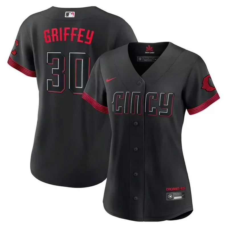 Ken Griffey Jr Cincinnati Reds Womens City Connect Player Jersey Black