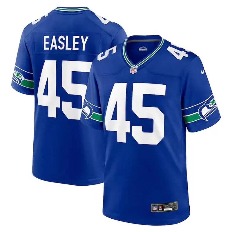 Kenny Easley Seattle Seahawks Throwback Retired Player Game Jersey Royal