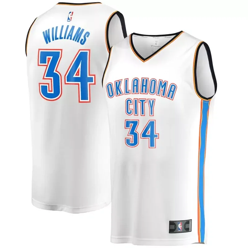Jaylin Williams Oklahoma City Thunder Fast Break Player Jersey Association Edition White - Image 5