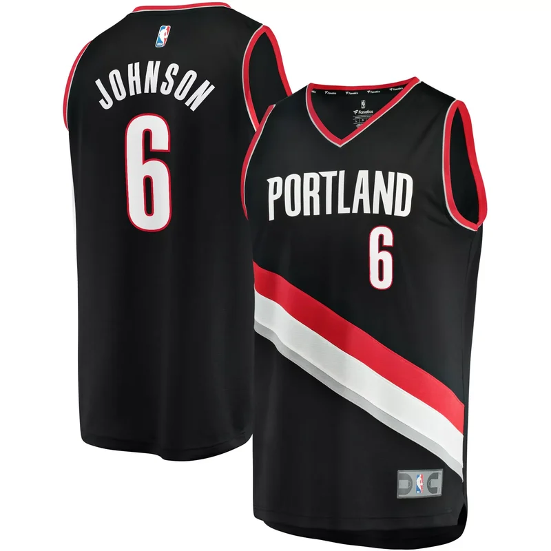 Keon Johnson Portland Trail Blazers 2021/22 Fast Break Jersey - Icon Edition - Black NBA