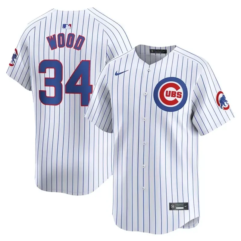 Chicago Cubs Home Custom Jersey White - Image 4