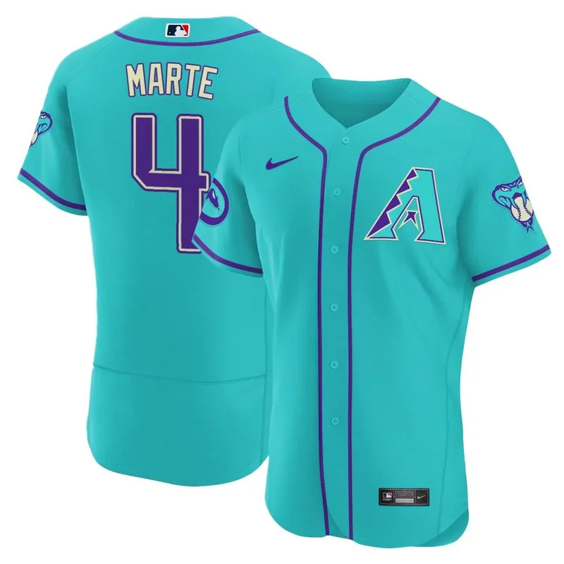 Ketel Marte 2024 arizona diamondbacks teal purple jersey all stitched