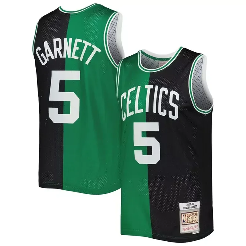 Kevin Garnett Boston Celtics Classics 2007/08 Split Jersey Black/Kelly Green