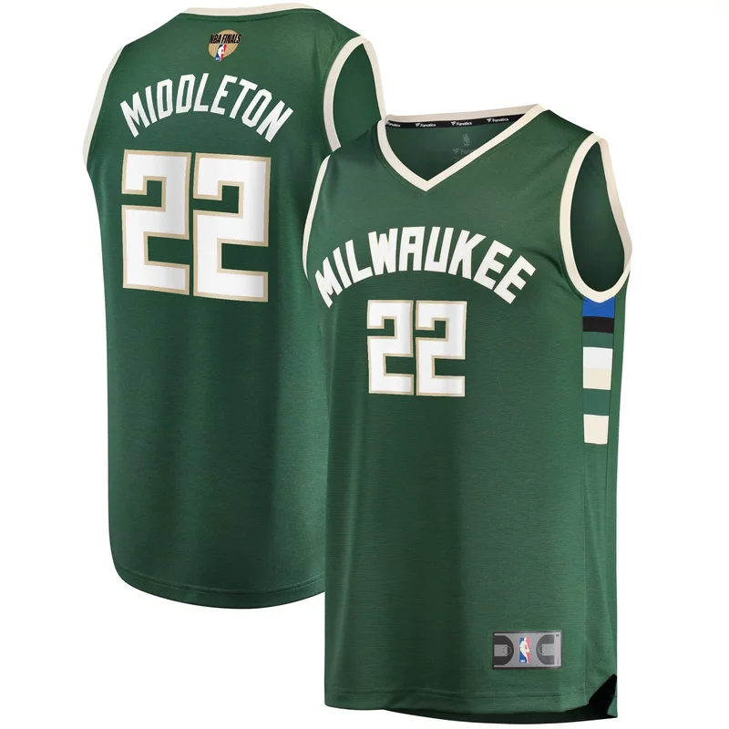 Khris Middleton Milwaukee Bucks 2021 NBA Finals Bound Fast Break Player Jersey Green