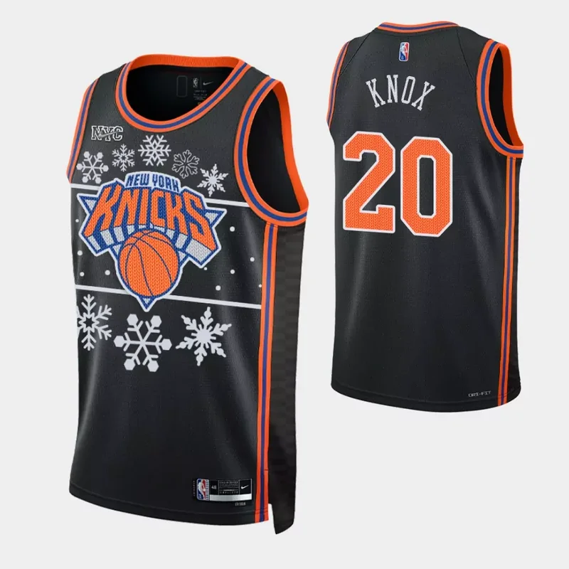 New York Knicks kevin knox black nba 75th 2021 jersey christmas night Basketball jersey