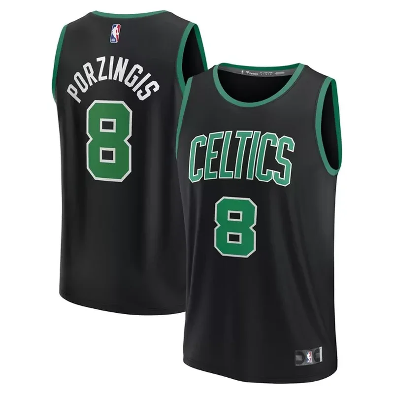 Kristaps Porzingis Boston Celtics Fast Break Player Jersey Statement Edition Black