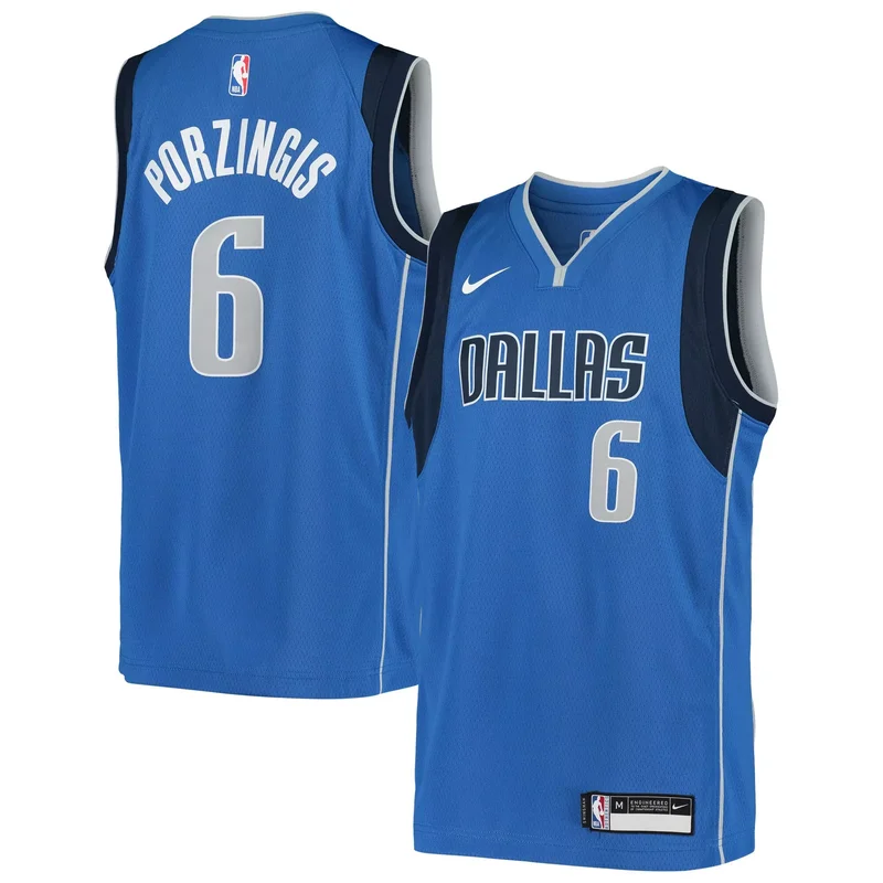 Kristaps Porzingis Dallas Mavericks 2020/21 Jersey - Icon Edition - Blue NBA