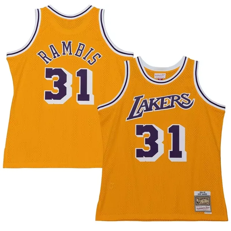 James Worthy Los Angeles Lakers 1984/85 Classics Jersey Gold - Image 4