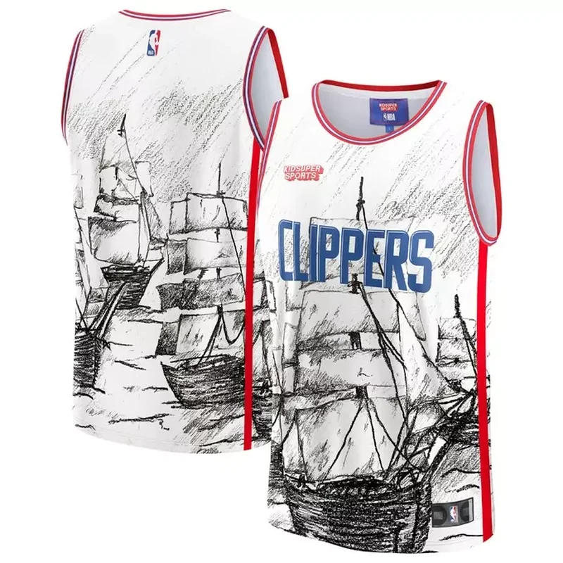 LA Clippers NBA & KidSuper Studios by Unisex Hometown Jersey Gray