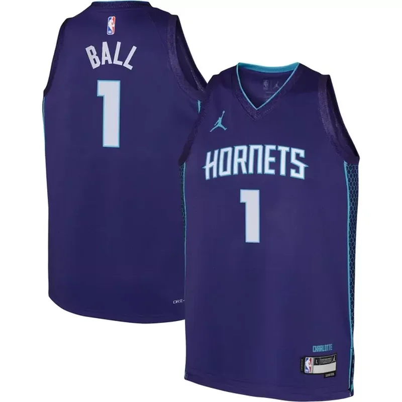 LaMelo Ball Charlotte Hornets Jordan Brand Unisex Jersey Statement Edition Purple - Image 3