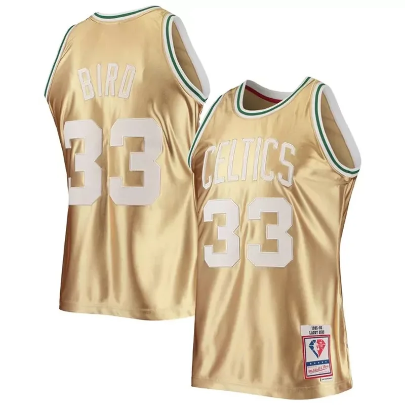 Larry Bird Boston Celtics 75th Anniversary 1985/86 Classics Jersey Gold